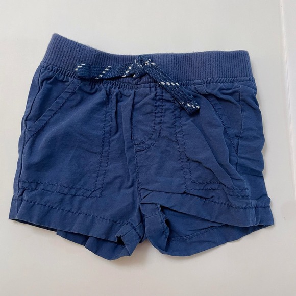 Jumping Beans Baby Boy Solid Navy Blue Summer Short Elastic Waist Shorts Size 3M - Picture 1 of 4